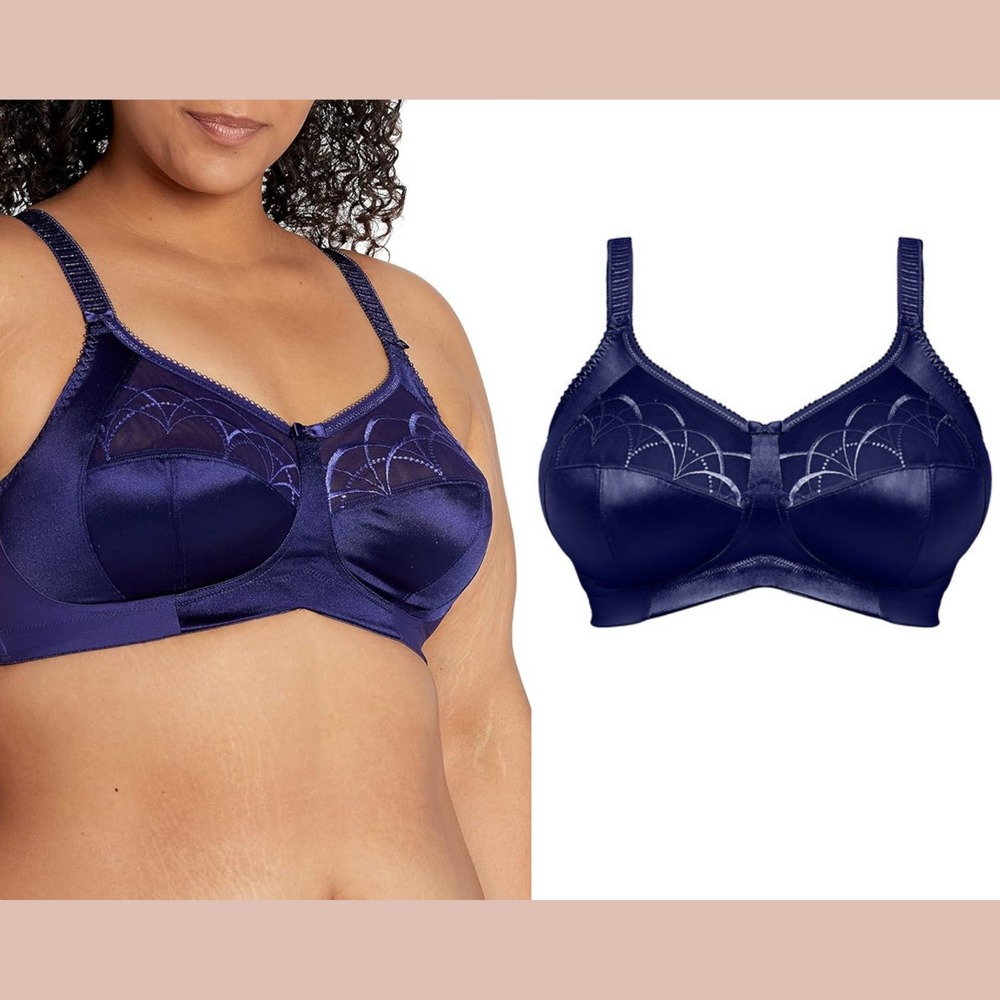 NEW $65 Elomi [ 44C US ] Cate Full Figure Wireless Soft Cup Bra in‎ INK #U1431